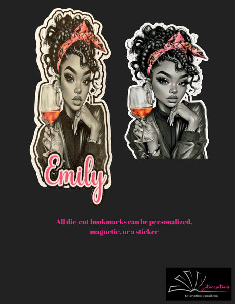Relax with Wine - Die Cut Bookmark, Sticker or Magnetic Bookmark
