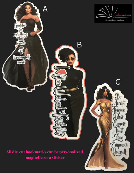 Glamour Gals Quotes - Die Cut Bookmarks, Stickers, or Magnetic Bookmarks