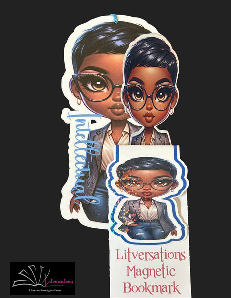 Intellectual Set of 3 Bookmarks: Magnetic, Die Cut, and Sticker