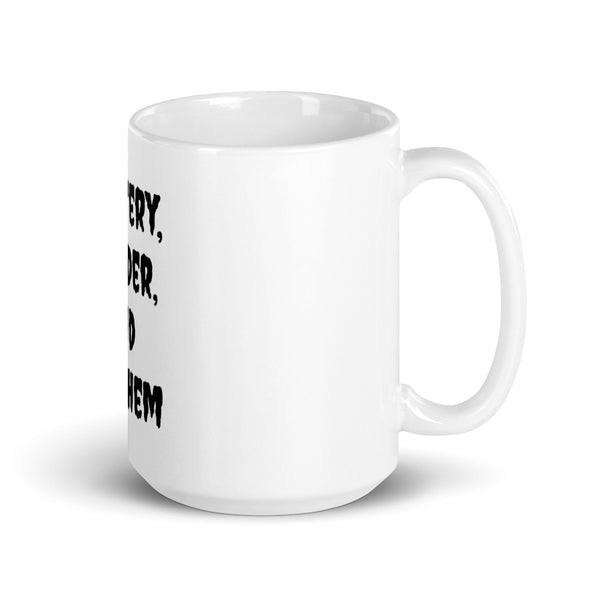 Mystery, Murder, and Mayhem mug